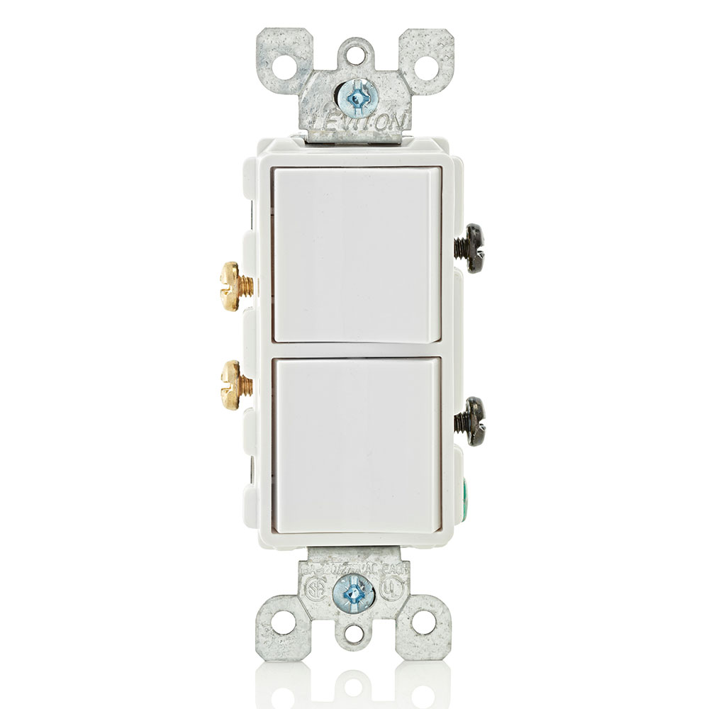 APAGADOR DOBLE DECORA COMERCIAL 3V 15A 125/277V BLANCO 5643-W