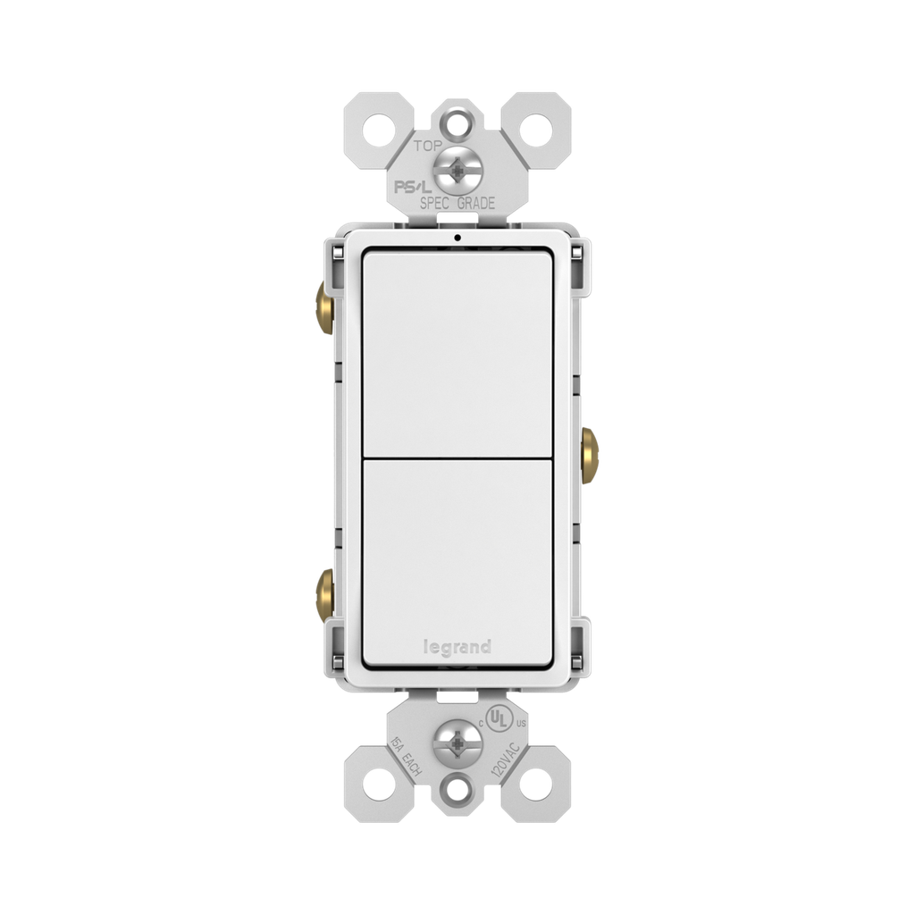 APAGADOR DOBLE RESIDENCIAL 1P 15A 125V BLANCO RADIANT RCD11W