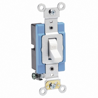 APAGADOR SENCILLO PALANCA INDUSTRIAL 1P 15A 125/277V BLANCO 1201-2W