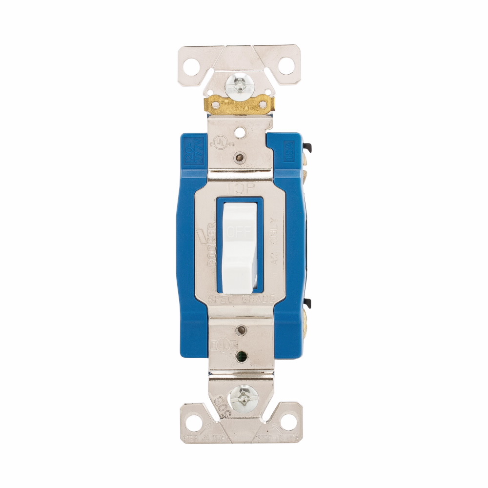 APAGADOR SENCILLO PALANCA INDUSTRIAL 1P 15A 125/277V BLANCO AH1201FW