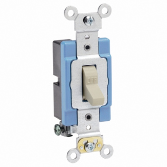 APAGADOR SENCILLO PALANCA INDUSTRIAL 1P 15A 125/277V MARFIL 1201-2I