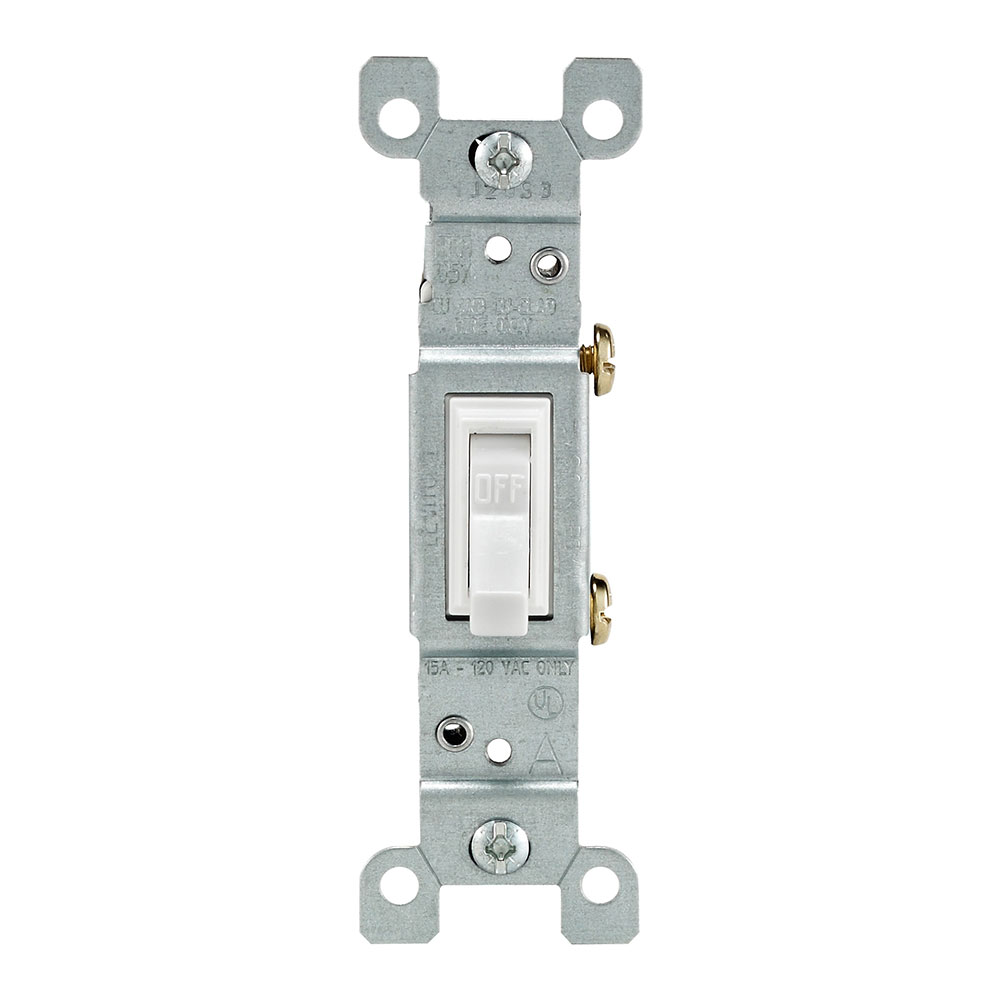 APAGADOR SENCILLO PALANCA RESIDENCIAL 1P 15A 125V BLANCO 1451-WCP