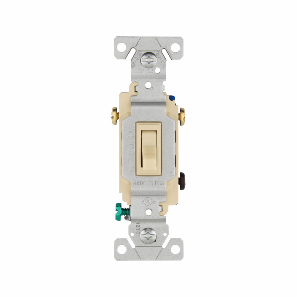 APAGADOR SENCILLO PALANCA RESIDENCIAL 3V 15A 125V MARFIL 1303-7V