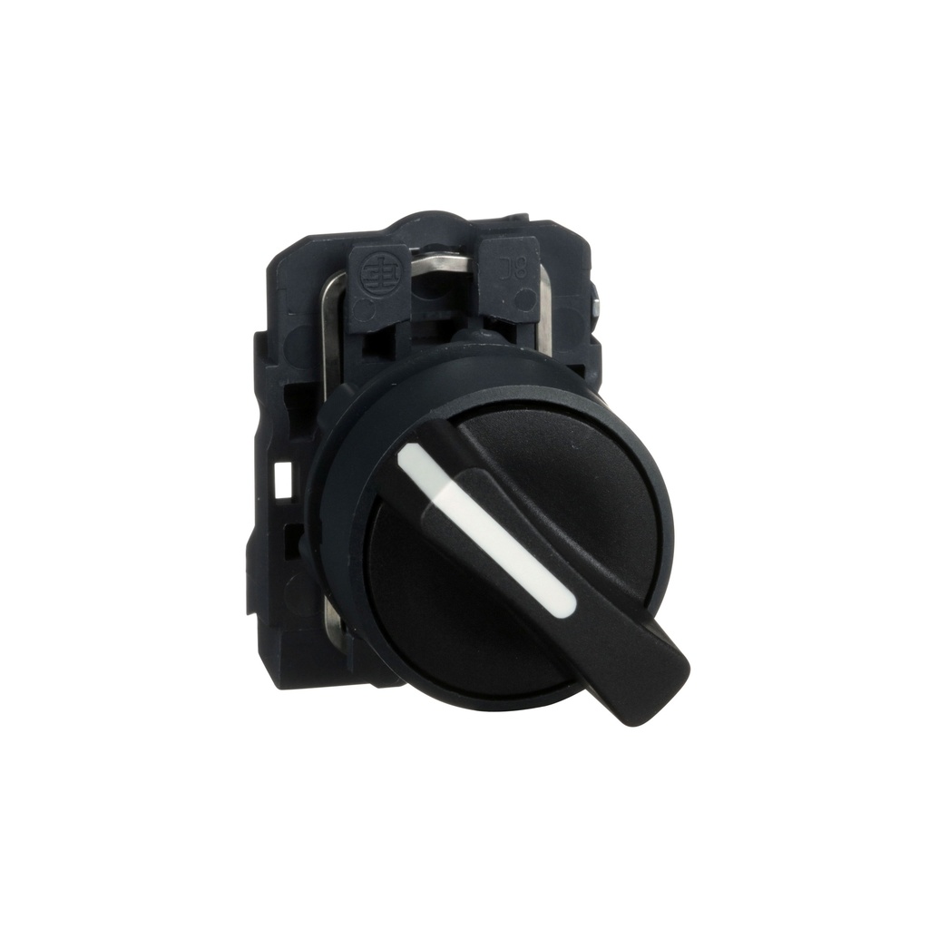 BOTONES GIRATORIOS 22MM 2 FIJAS NEGRO XB5AD21