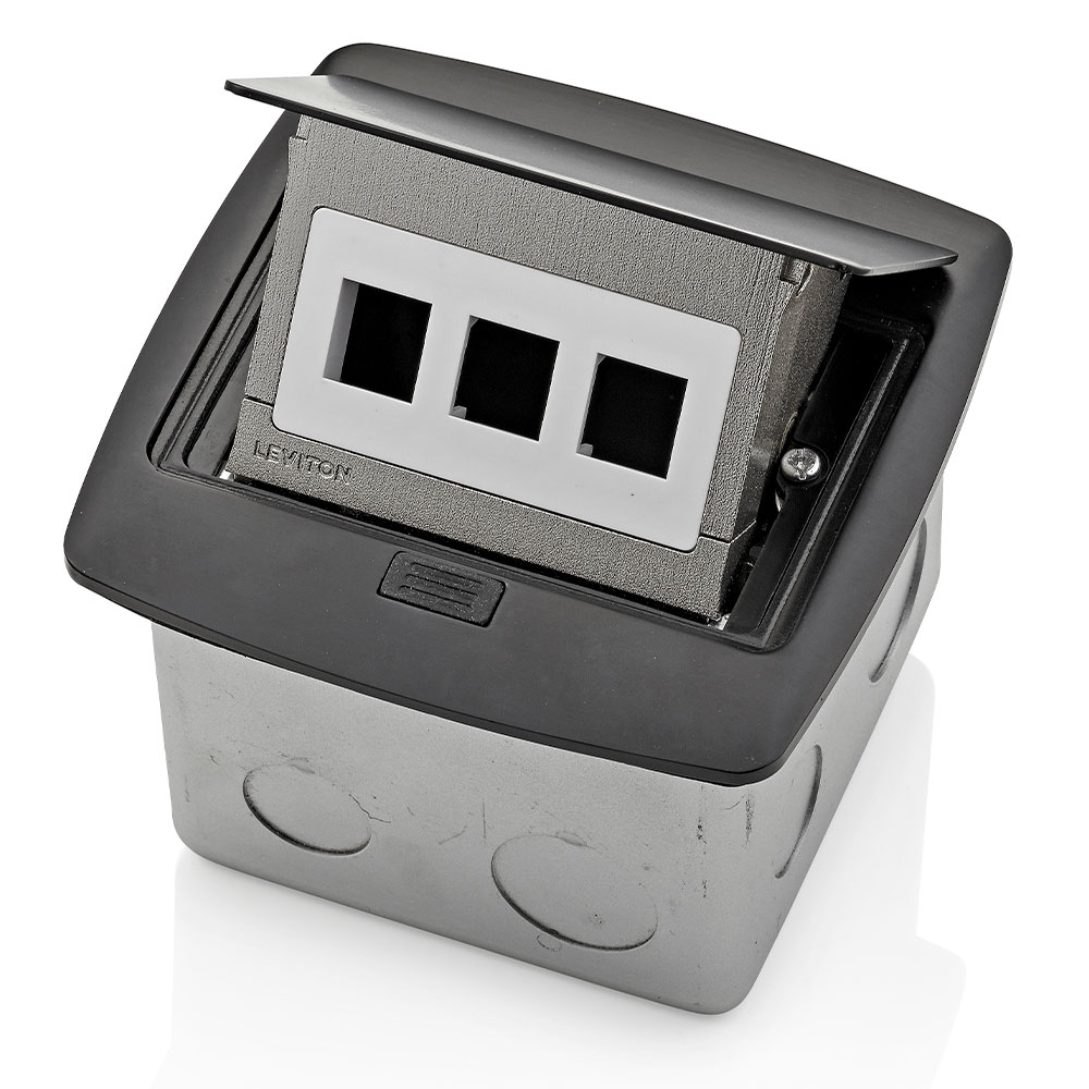 CAJA PISO POP-UP INSERTO DECORA 3 QUICKPORT NEGRO PFQP3-MB