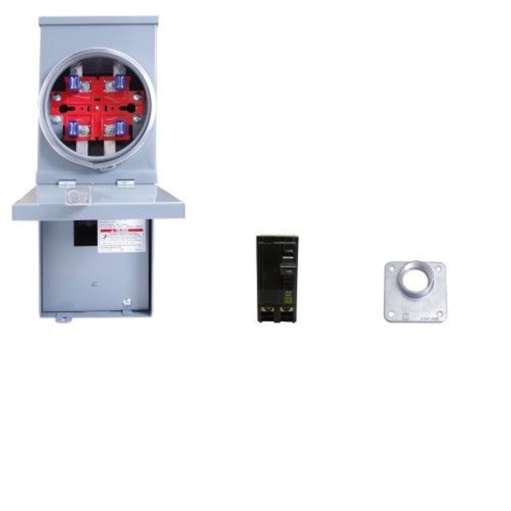 COMBO BASE MEDIDOR CON BREAKER 2P 100A, 240V, NEMA 3R, SQUARE D CB100A