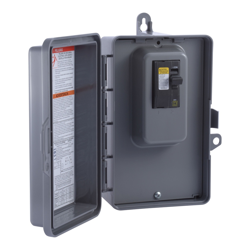 DESCONECTADOR AIRE ACOND 60A 240V 2P NEMA 3R PLASTICO QO200TRNM