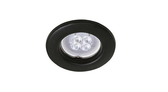 EMPOTRADO FIJO REDONDO NEGRO PARA MR16 100-240/12V NOM YD-220/N