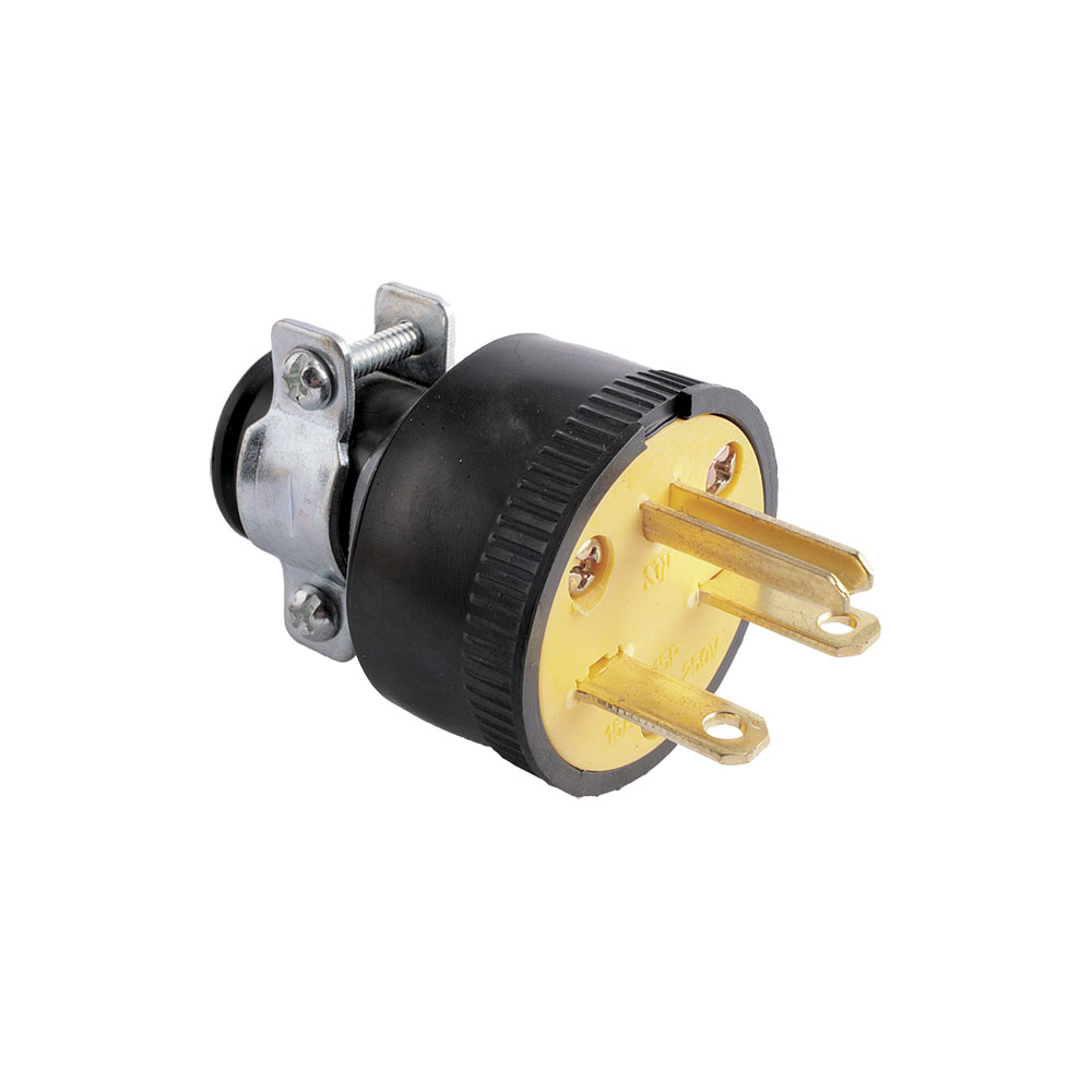 ENCHUFE C/ ABRAZADERA 2P 3H 15A 250V NEMA 6-15P OJO CHINO #1711