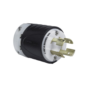 ENCHUFE MEDIA VUELTA 3F 4P 4H 30A 120/208V NO NEMA NEGRO 3431SS