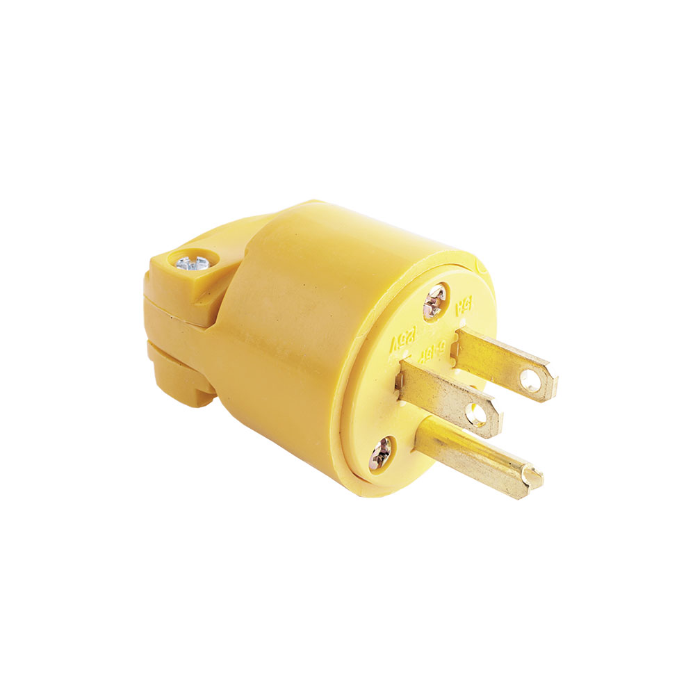 ENCHUFE TERMOPLASTICO 2P 3H 15A 125V NEMA 5-15P AMARILLO #4867