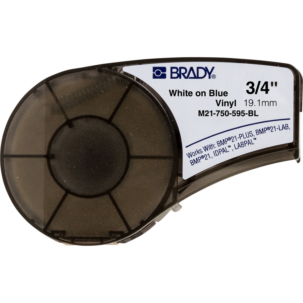 ETIQUETA VINIL P/BMP21 AZUL 0.75 INX21FT ROLL M21-375-595-BL