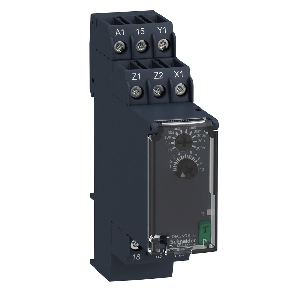 Función Off-delay, 0.05s-300h, alimentación 24...240 AC RE22R1CMR