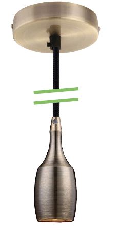 LUMINARIA COLGANTE SOCKET DECORATIVO BRONCE ANTIGUO E27 SOCK-VIN-103