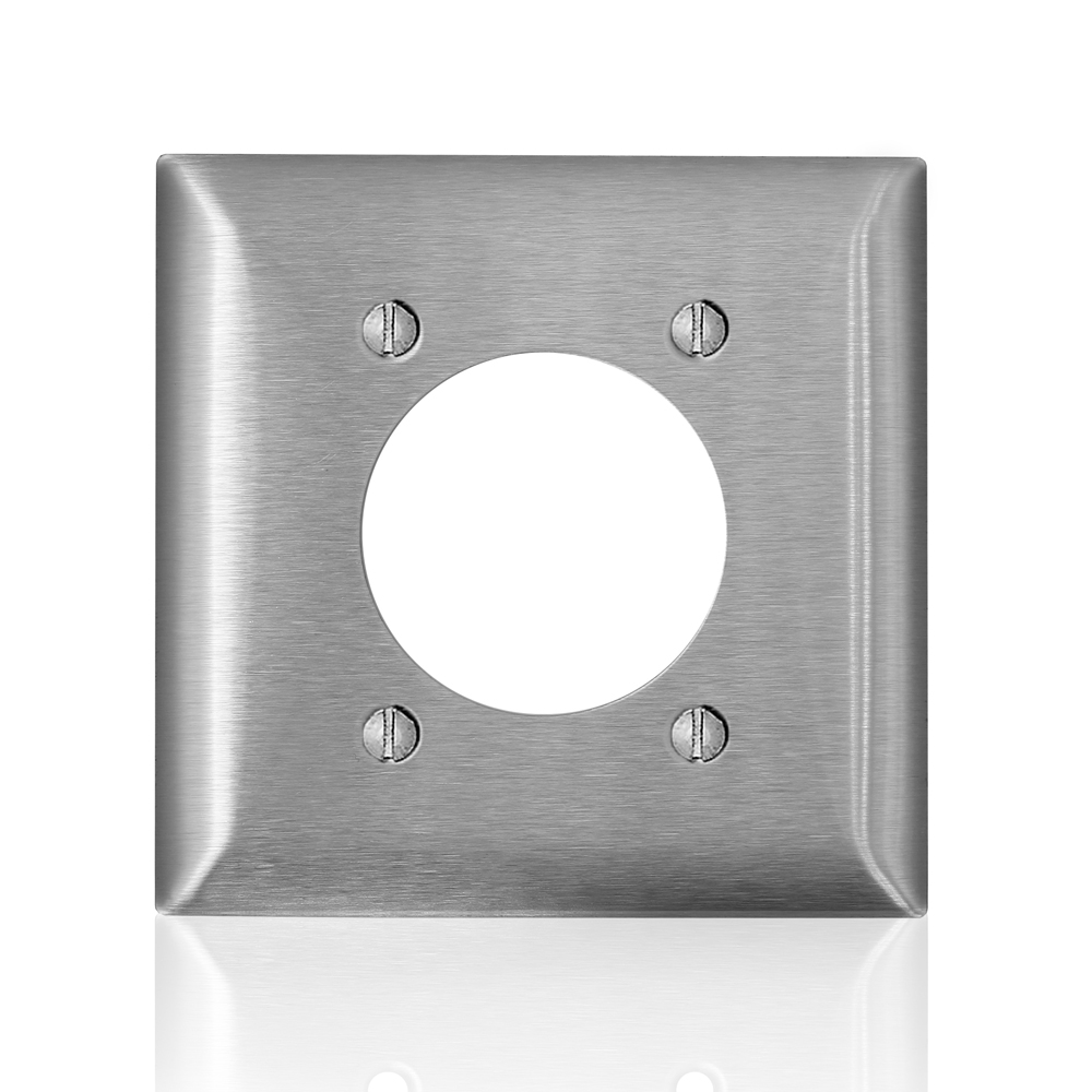 PLACA ACERO INOX TOMA INDUSTRIAL 30/50A 2 GANG SS703-40