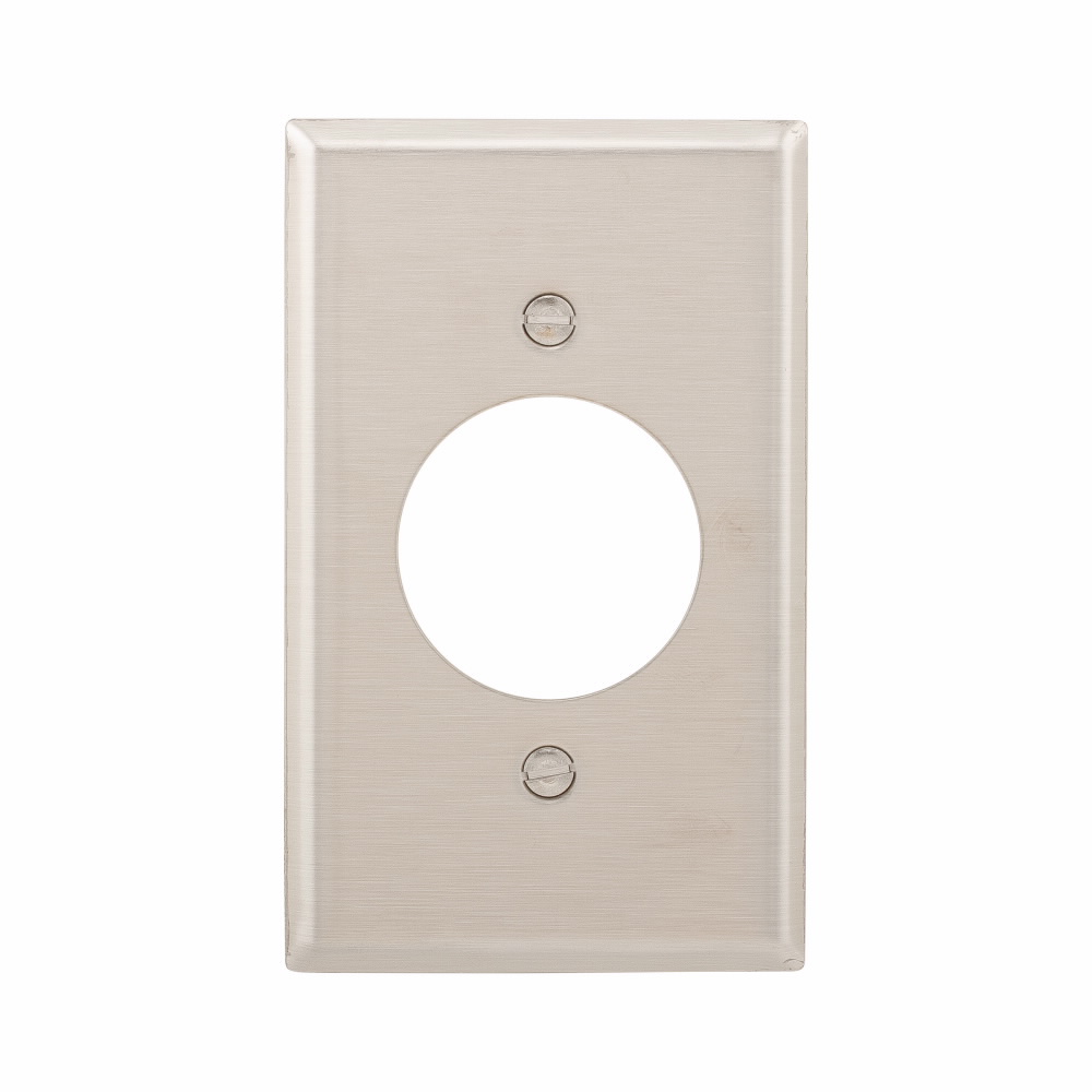 PLACA ACERO INOX TOMA MEDIA VUELTA 20/30A 1 GANG 93111-BOX1