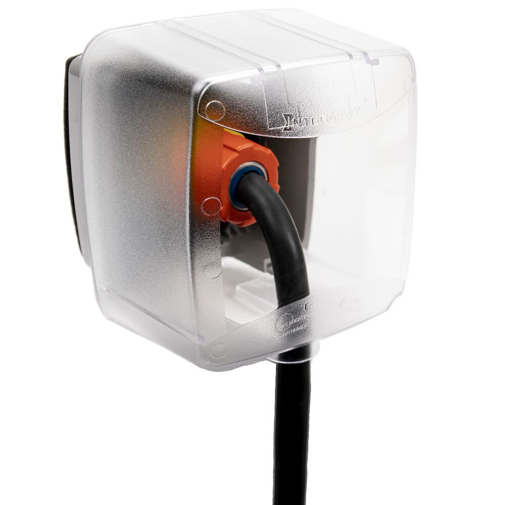 PLACA INTEMPERIE TOMA DE 30/50A 2 GANG TRANSPARENTE WP5500C INTERMATIC