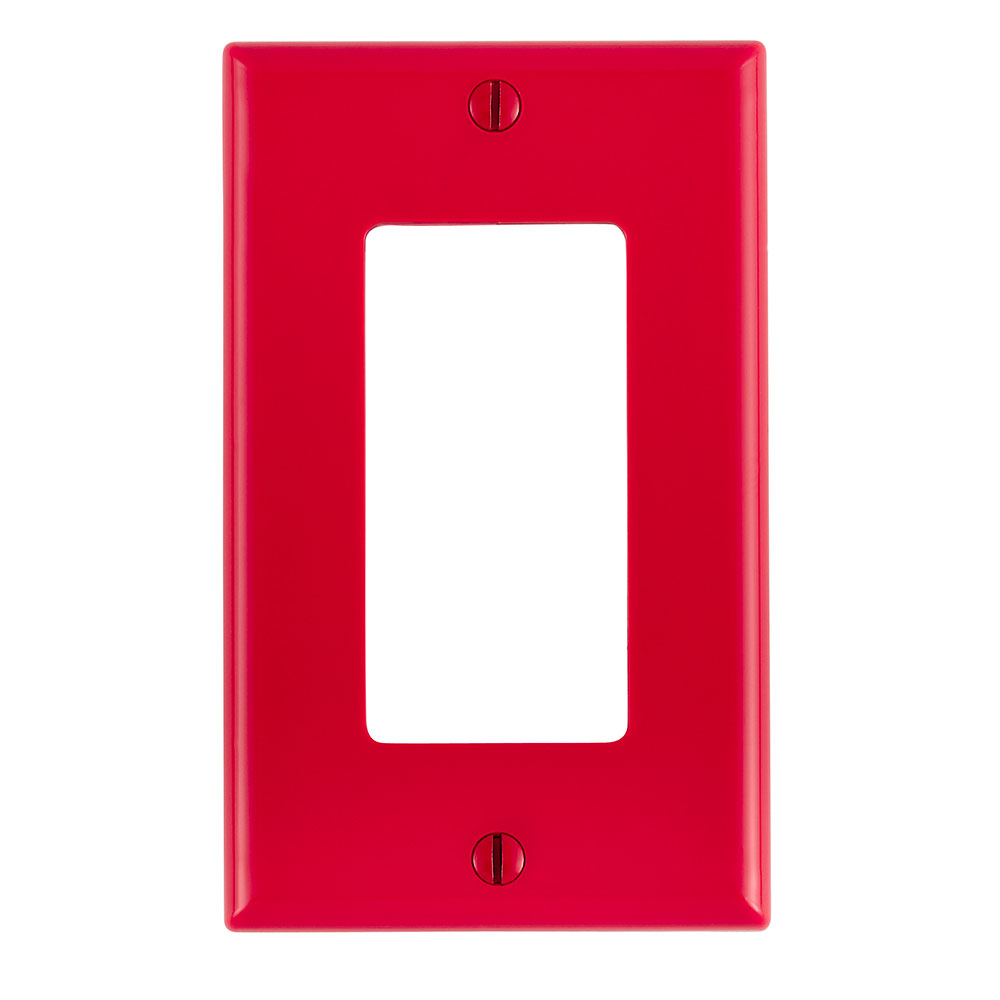 PLACA PLASTICA CON TORNILLO DECORA 1 GANG ROJA 80401-NR