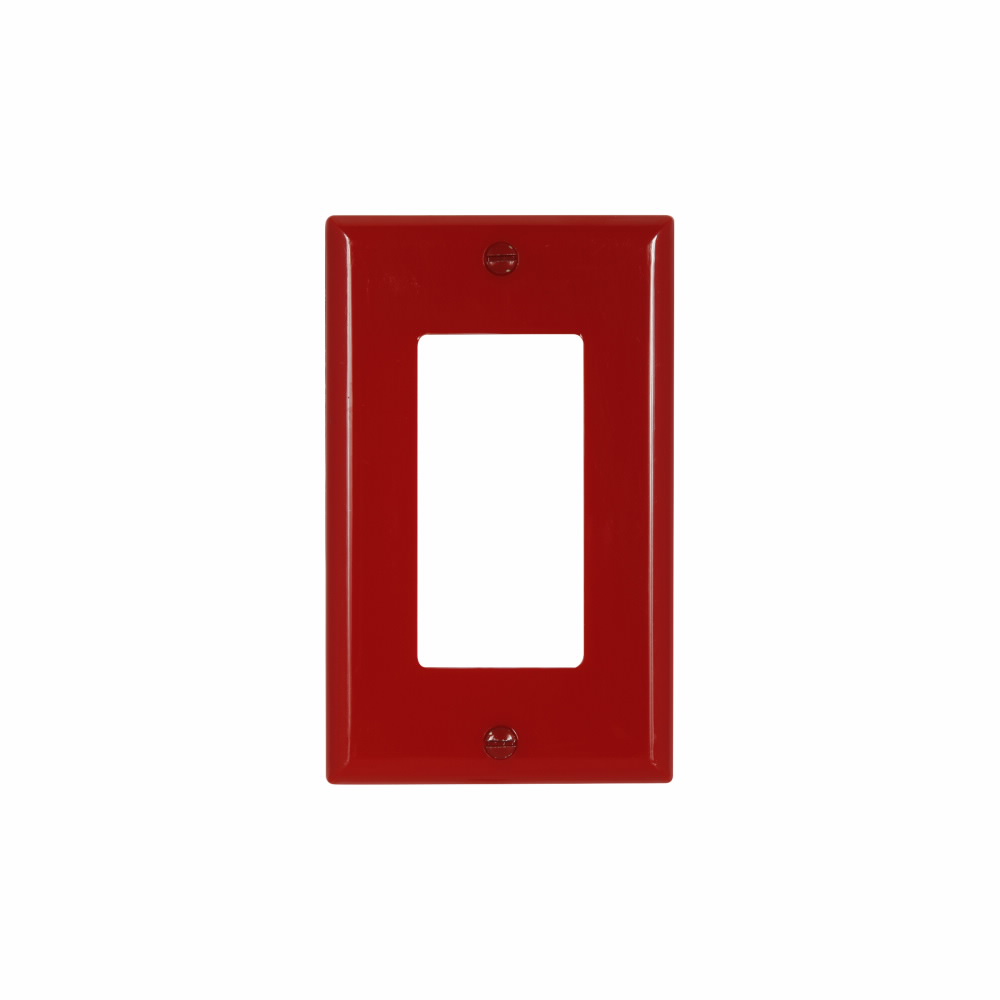 PLACA PLASTICA DECORATOR CON TORNILLO 1 GANG ROJA 5151RD