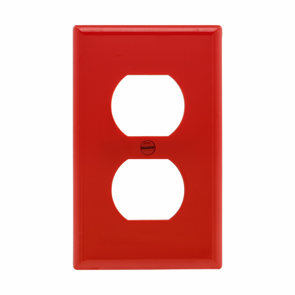 PLACA PLASTICA TOMA DOBLE 1 GANG ROJO 5132RD-BOX