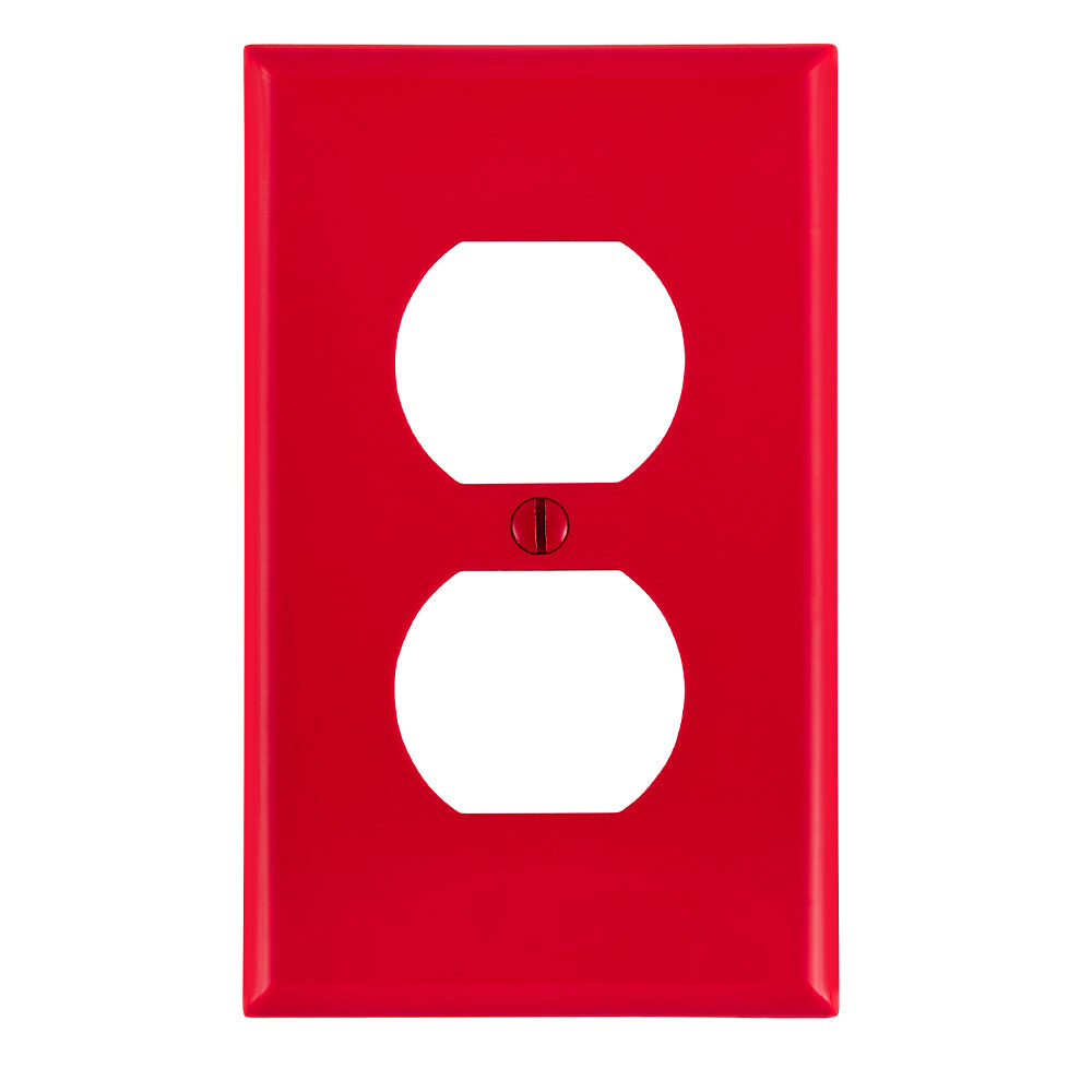 PLACA PLASTICA TOMA DOBLE 1 GANG ROJO 80703-R