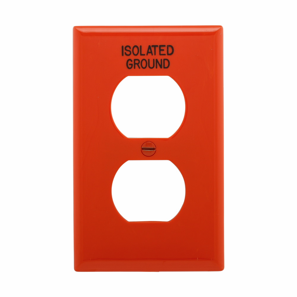PLACA PLASTICA TOMA DOBLE TIERRA AISLADA NARANJA IG5132RN-BOX