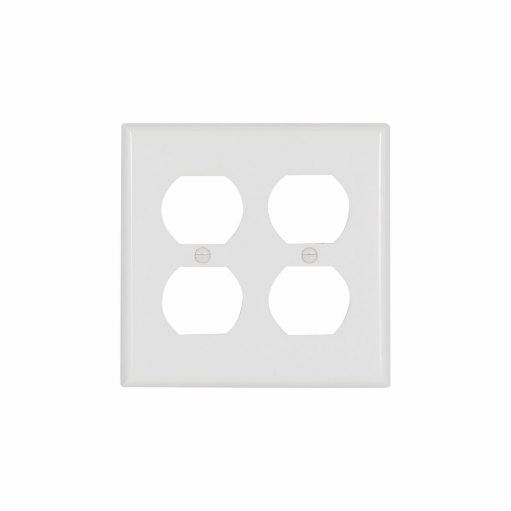 PLACA PLASTICA TOMA FIGURA 8 /APAGADOR DOBLE 2 GANG BLANCO 2150W-BOX