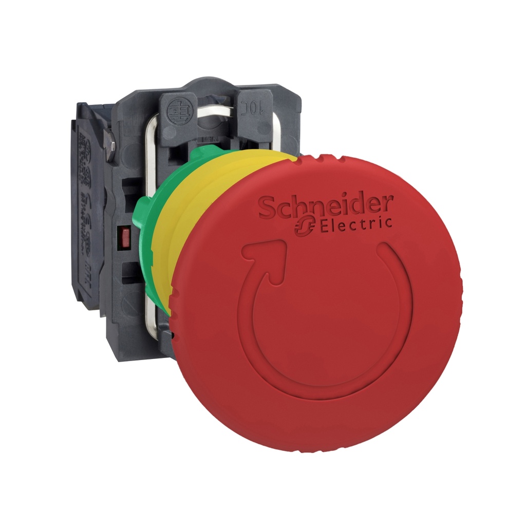 PULSADOR TIPO HONGO, 40MM, CONTACTO 1NC, ROJO XB5AS8445