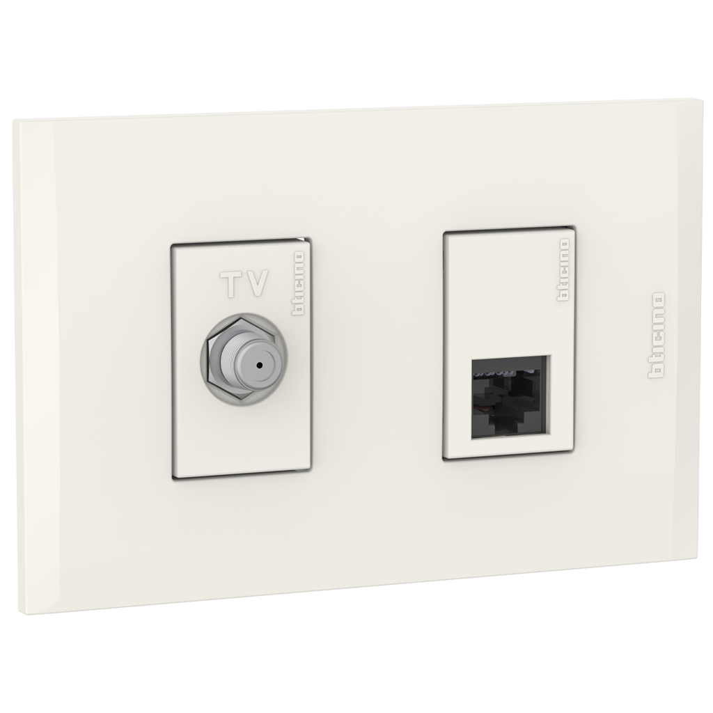 TOMA COMBINADO COAXIAL TV + RJ45 CAT.6 MARFIL NOBILE AF2292EM