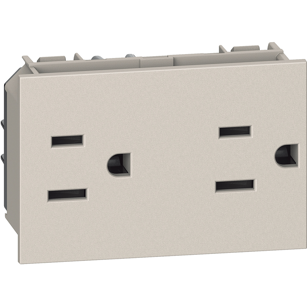 TOMA DOBLE 2P 3H 15A 125V 3 MODULOS ARENA LIVING NOW KM4188