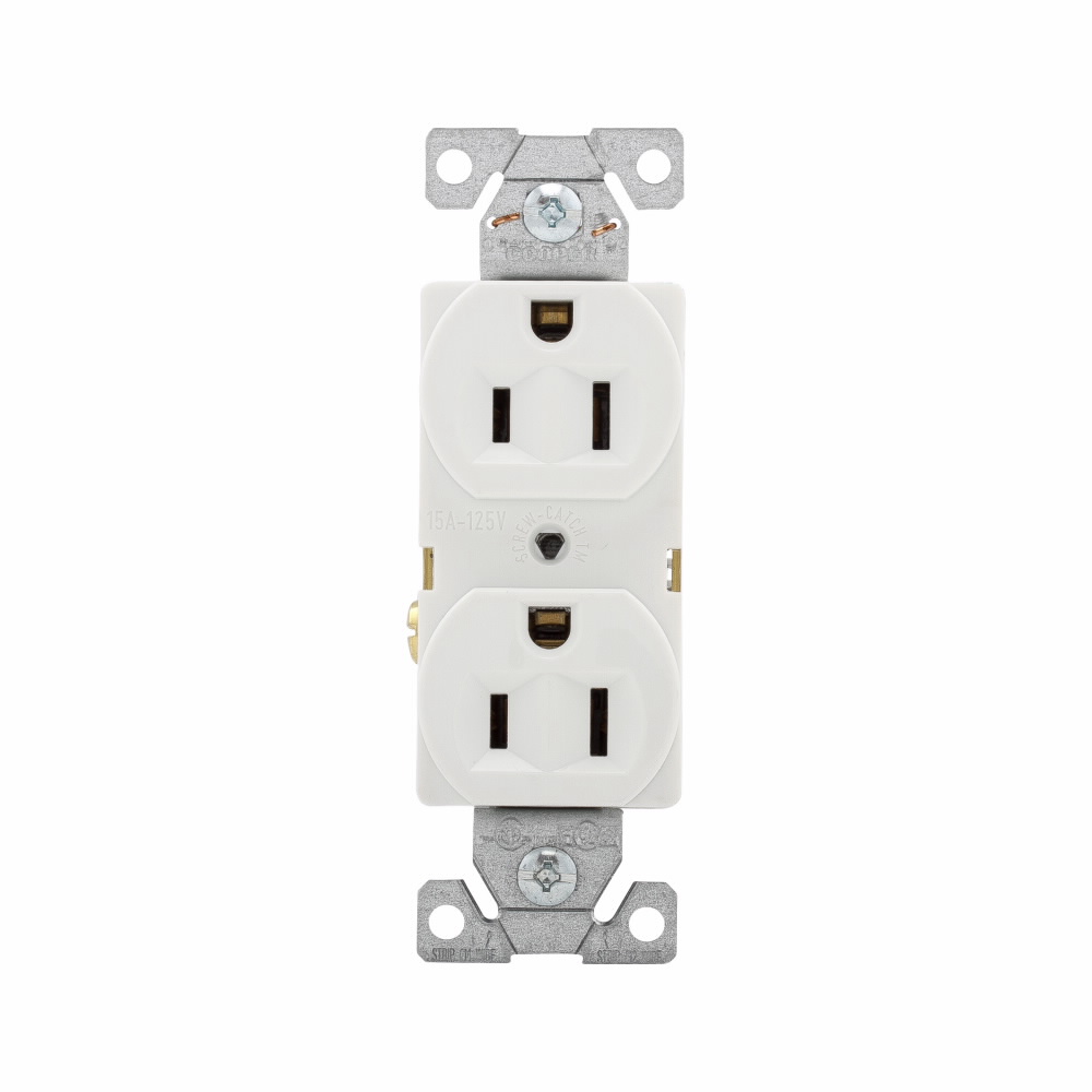 TOMA DOBLE COMERCIAL 2P 3H 15A 125V NEMA 5-15R BLANCO BR15W