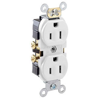 TOMA DOBLE COMERCIAL 2P 3H 15A 125V NEMA 5-15R BLANCO CR15-W