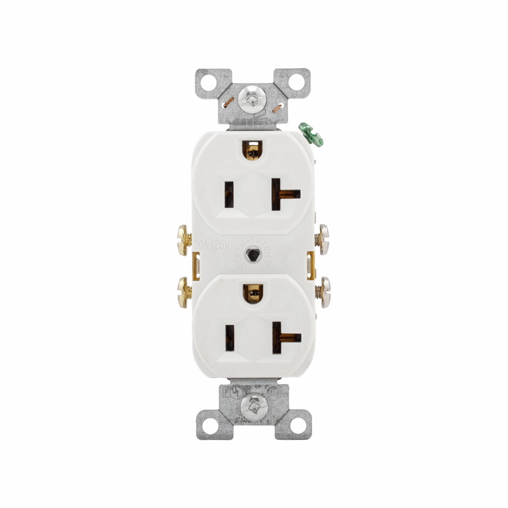TOMA DOBLE COMERCIAL 2P 3H 20A 125V NEMA 5-20R BLANCO CR20W