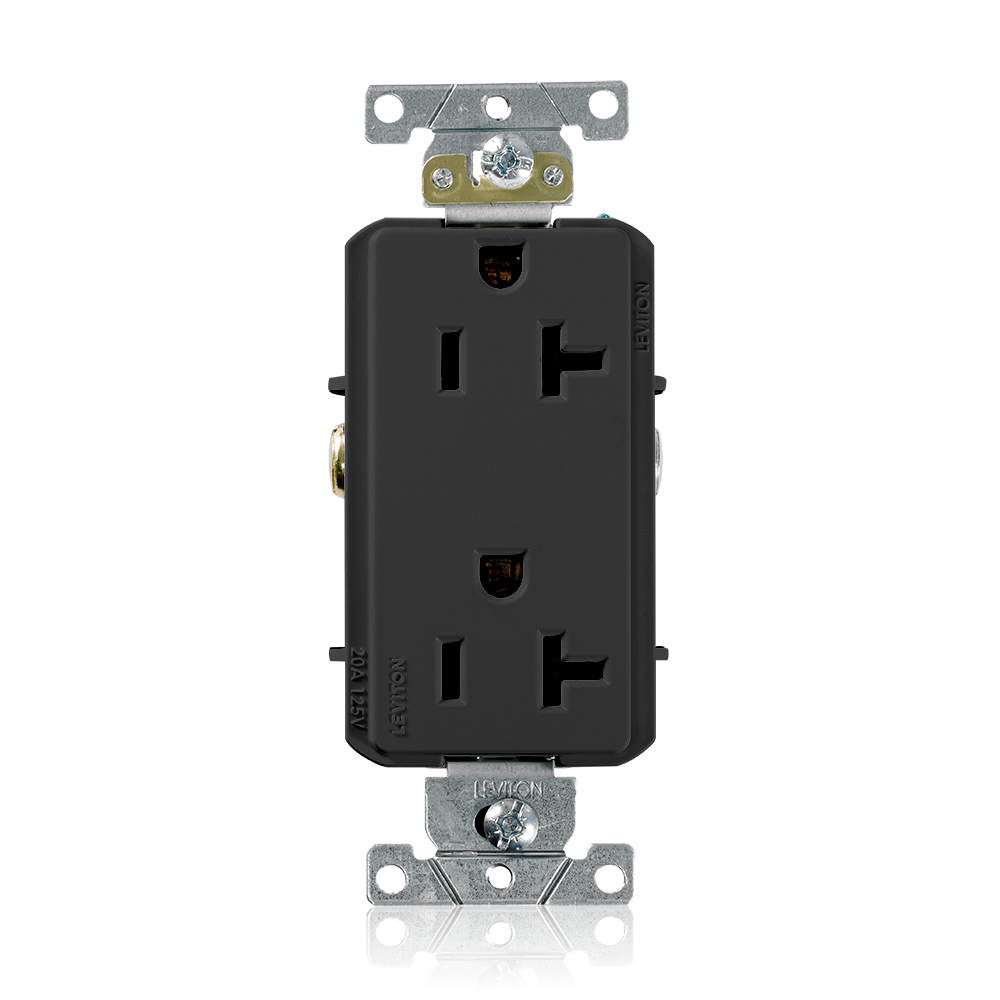 TOMA DOBLE DECORA INDUSTRIAL 2P 3H 20A 125V NEMA 5-20R NEGRO 16342-E