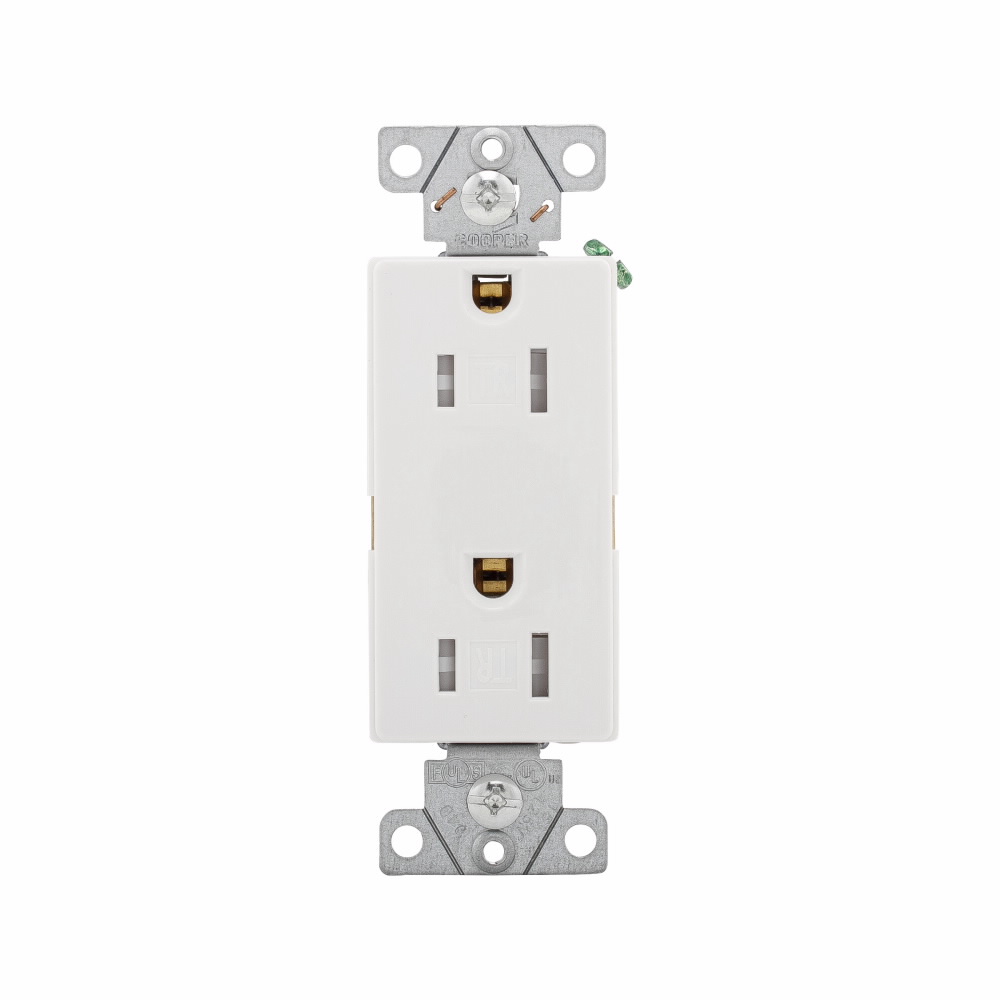 TOMA DOBLE DECORATOR INDUS TR 2P 3H 15A 125V NEMA 5-15R BLANCO TR6252W
