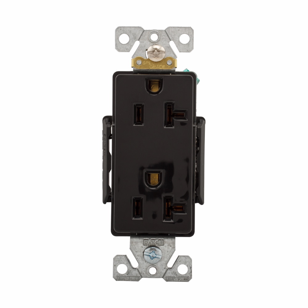TOMA DOBLE DECORATOR INDUSTRIAL 2P 3H 20A 125V NEMA 5-20R NEGRO 6362BK