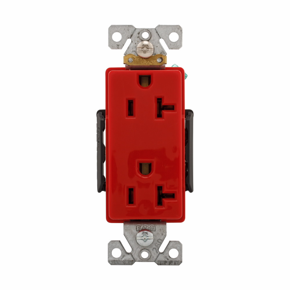 TOMA DOBLE DECORATOR INDUSTRIAL 2P 3H 20A 125V NEMA 5-20R ROJO 6362RD