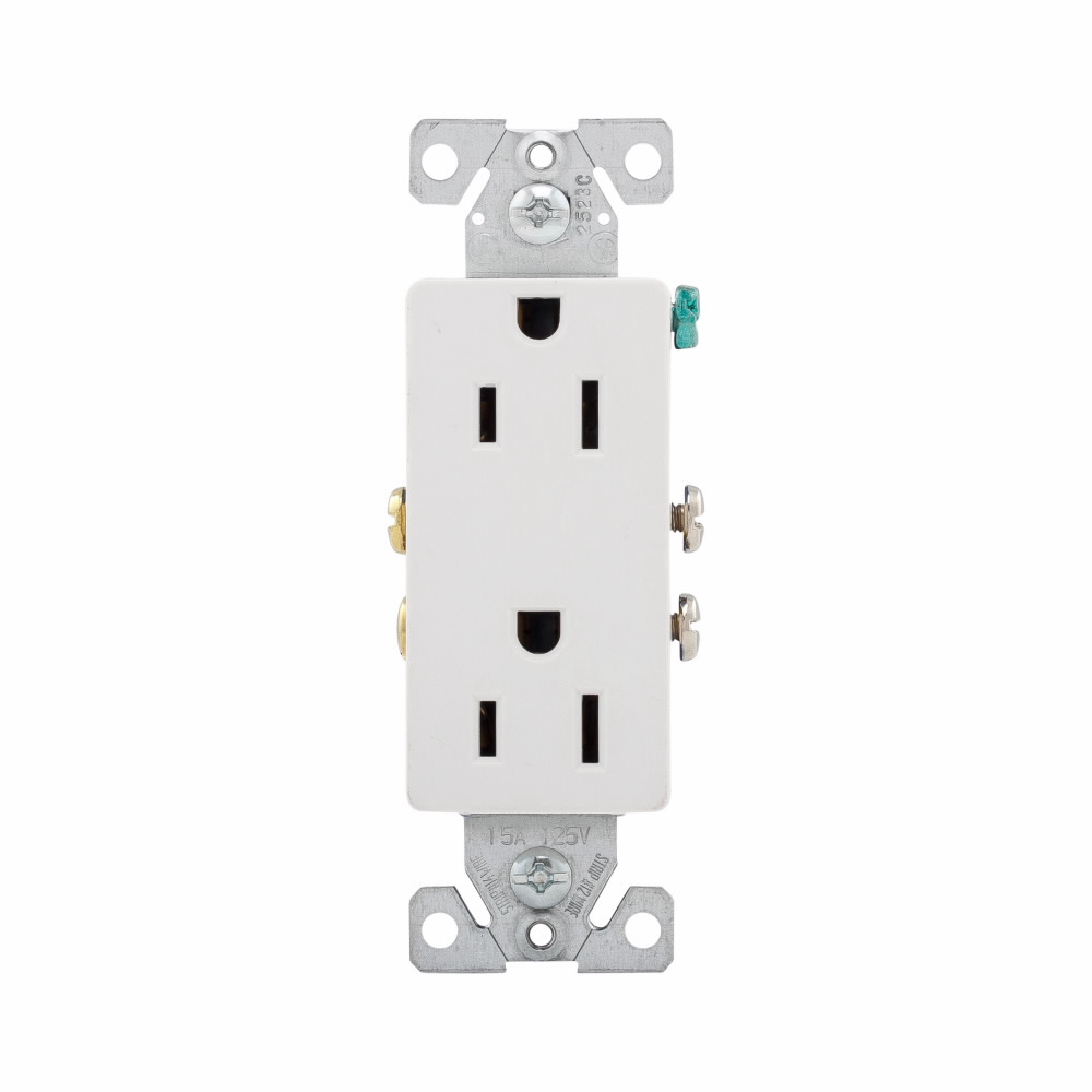TOMA DOBLE DECORATOR RESIDENCIAL 2P 15A 125V NEMA 5-15R BLANCO 1107W