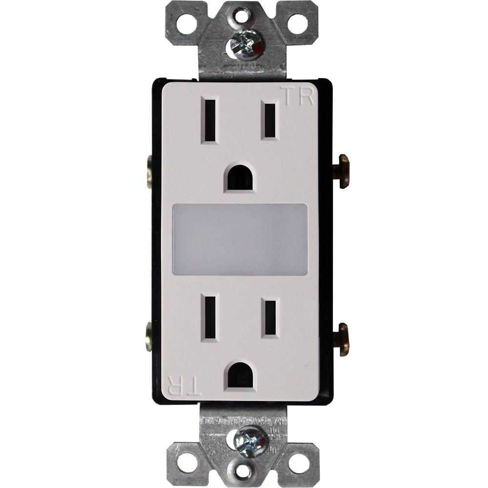 TOMA DOBLE DECOR RESIDENCIAL TR CON LUZ 2P 3H 15A 125V BLANCO 6706W