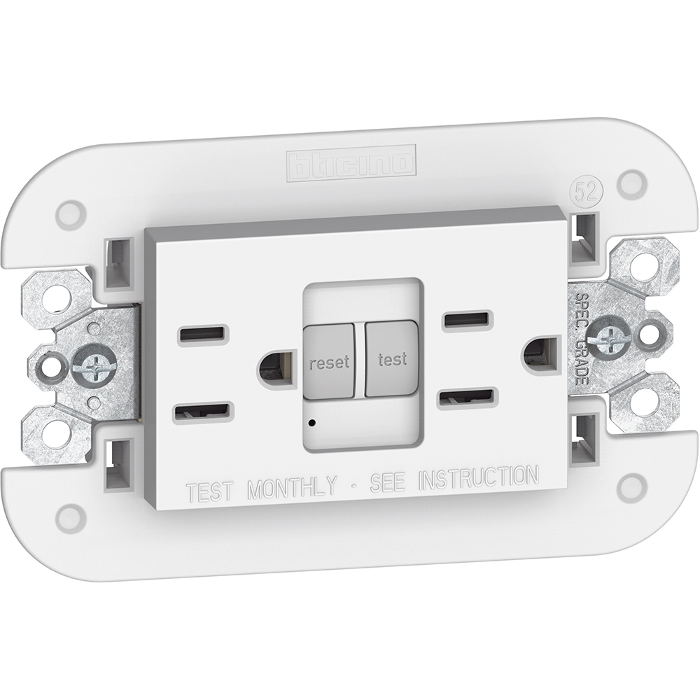 TOMA DOBLE GFCI 2P 3H 15A 125V C/SOPORTE BLANCO LIVING NOW KW4188GFG6