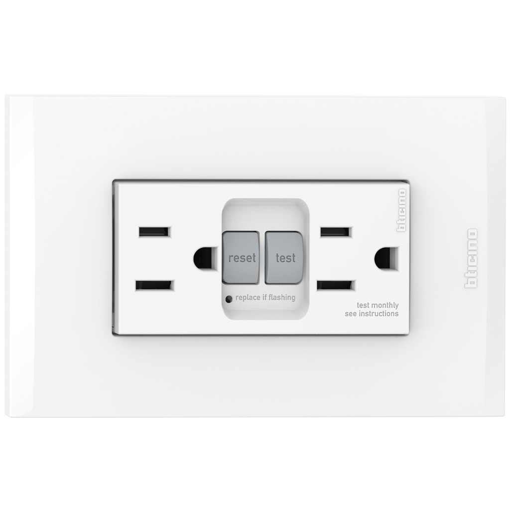 TOMA DOBLE GFCI 2P 3H 15A 125V NEMA 5-15R BLANCO NOBILE AF6028EB