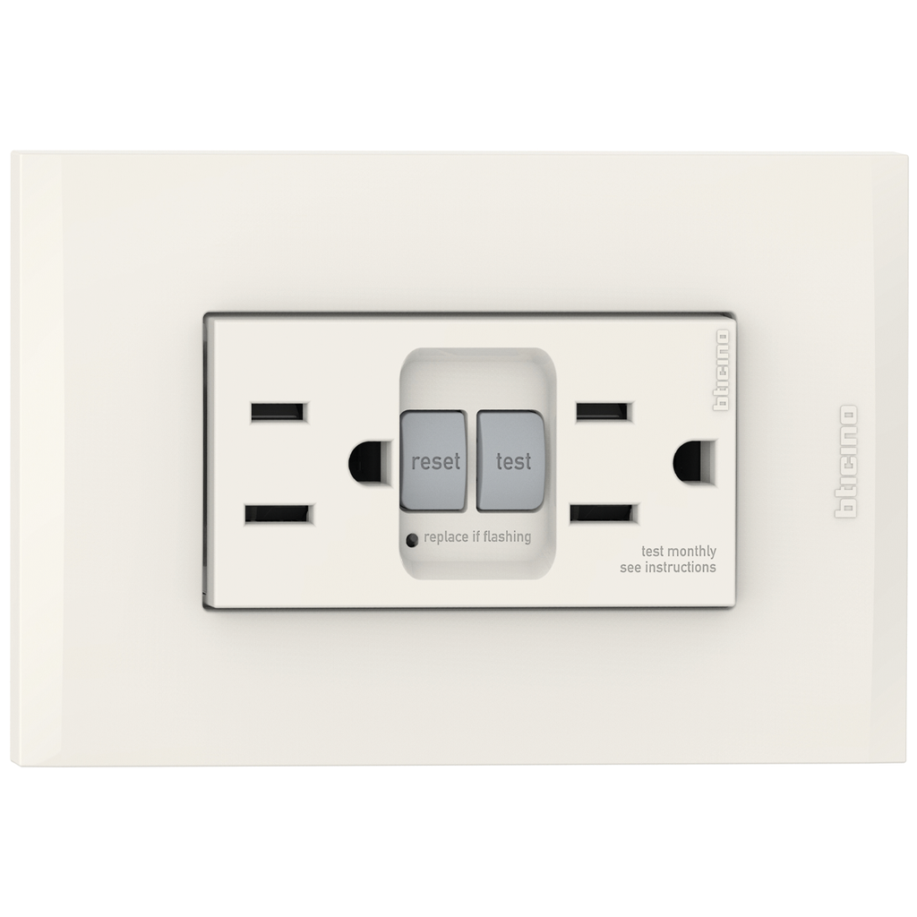 TOMA DOBLE GFCI 2P 3H 15A 125V NEMA 5-15R MARFIL NOBILE AF6028EM