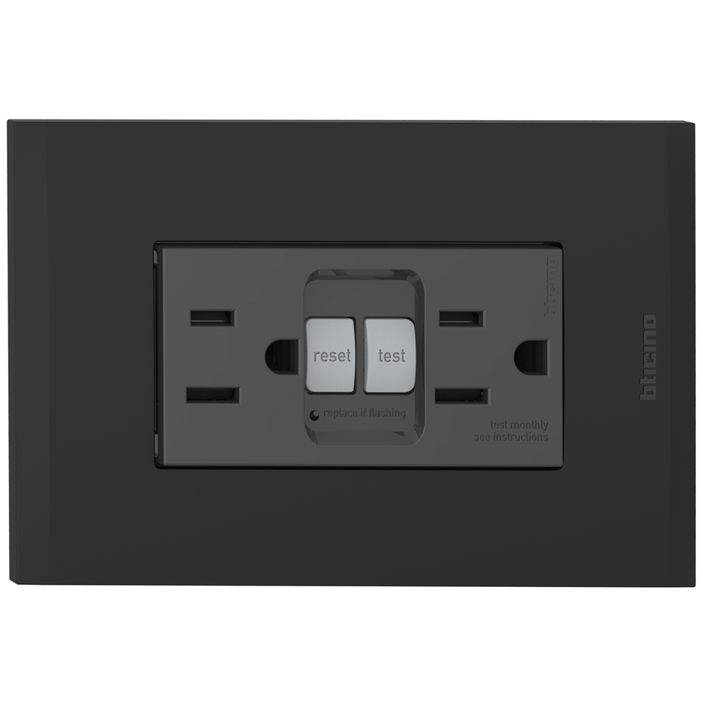 TOMA DOBLE GFCI 2P 3H 15A 125V NEMA 5-15R NEGRO NOBILE AF6028EANG