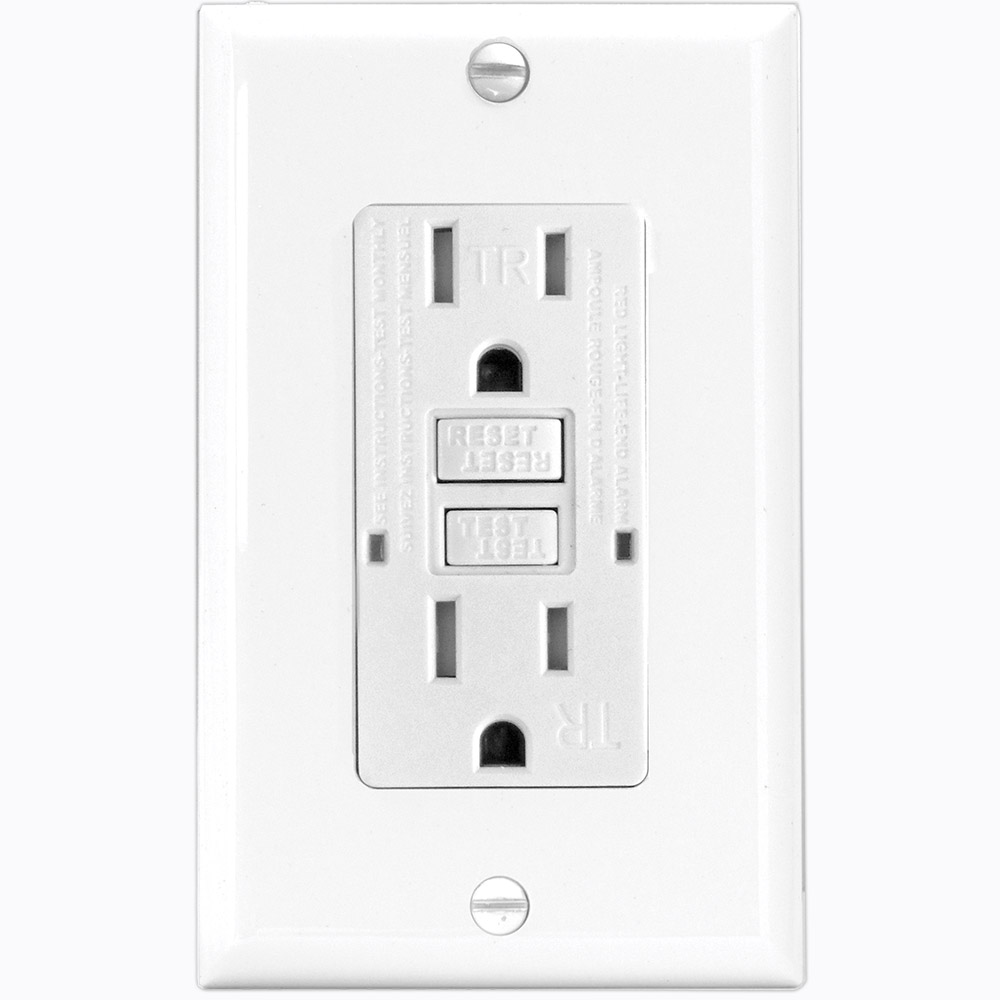 TOMA DOBLE GFCI TR 2P 3H 15A 125V NEMA 5-15R NEGRO DECOR TST15-BK