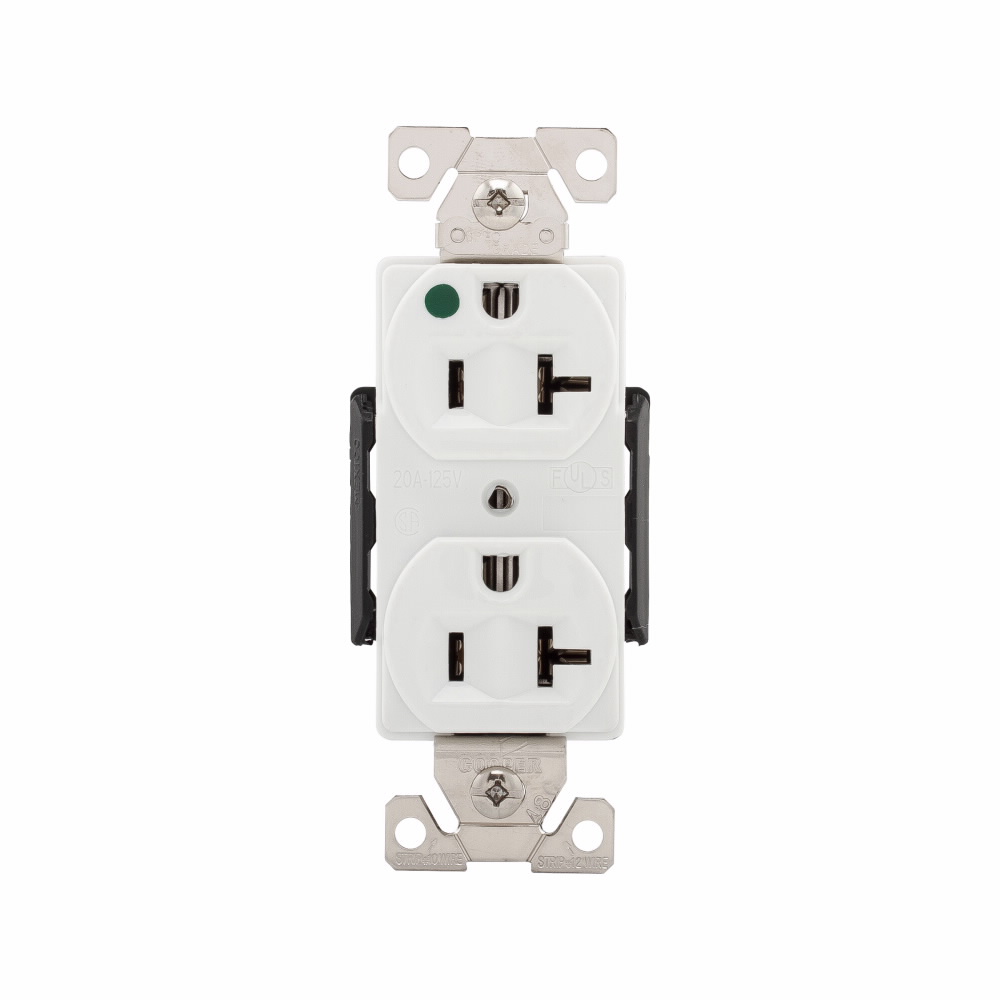 TOMA DOBLE HOSPITAL 2P 3H 20A 125V NEMA 5-20R BLANCO AH8300W