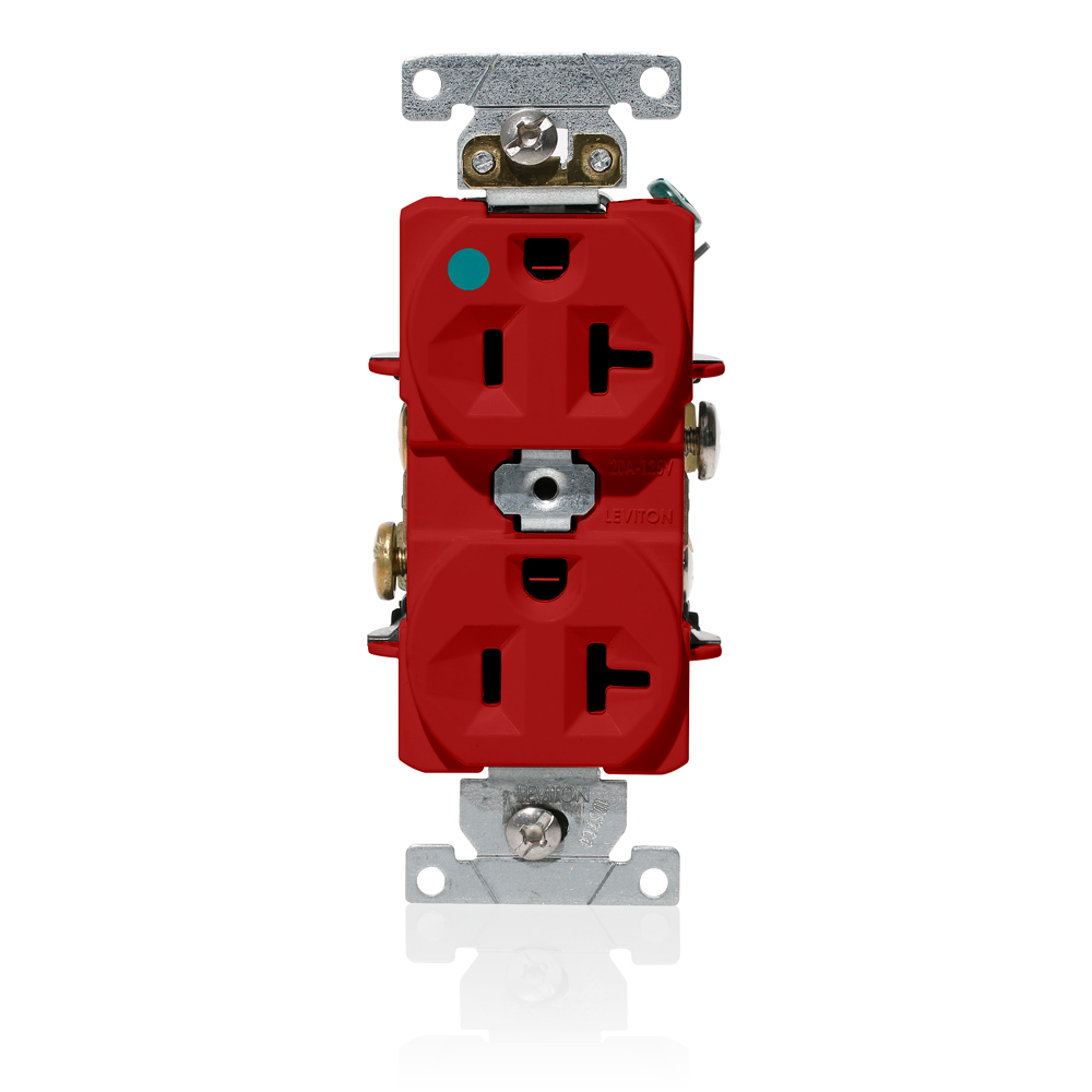 TOMA DOBLE HOSPITAL 2P 3H 20A 125V NEMA 5-20R ROJO C8300-R