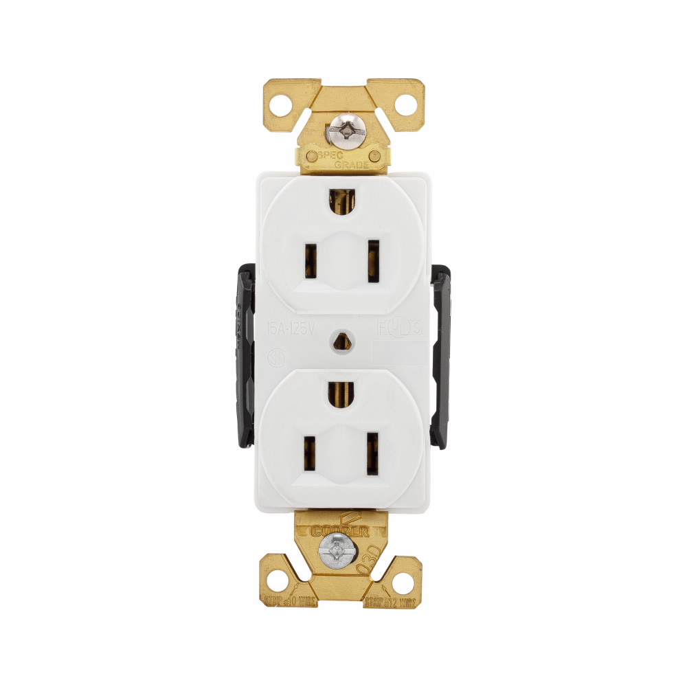 TOMA DOBLE INDUSTRIAL 2P 3H 15A 125V NEMA 5-15R BLANCO AH5262W