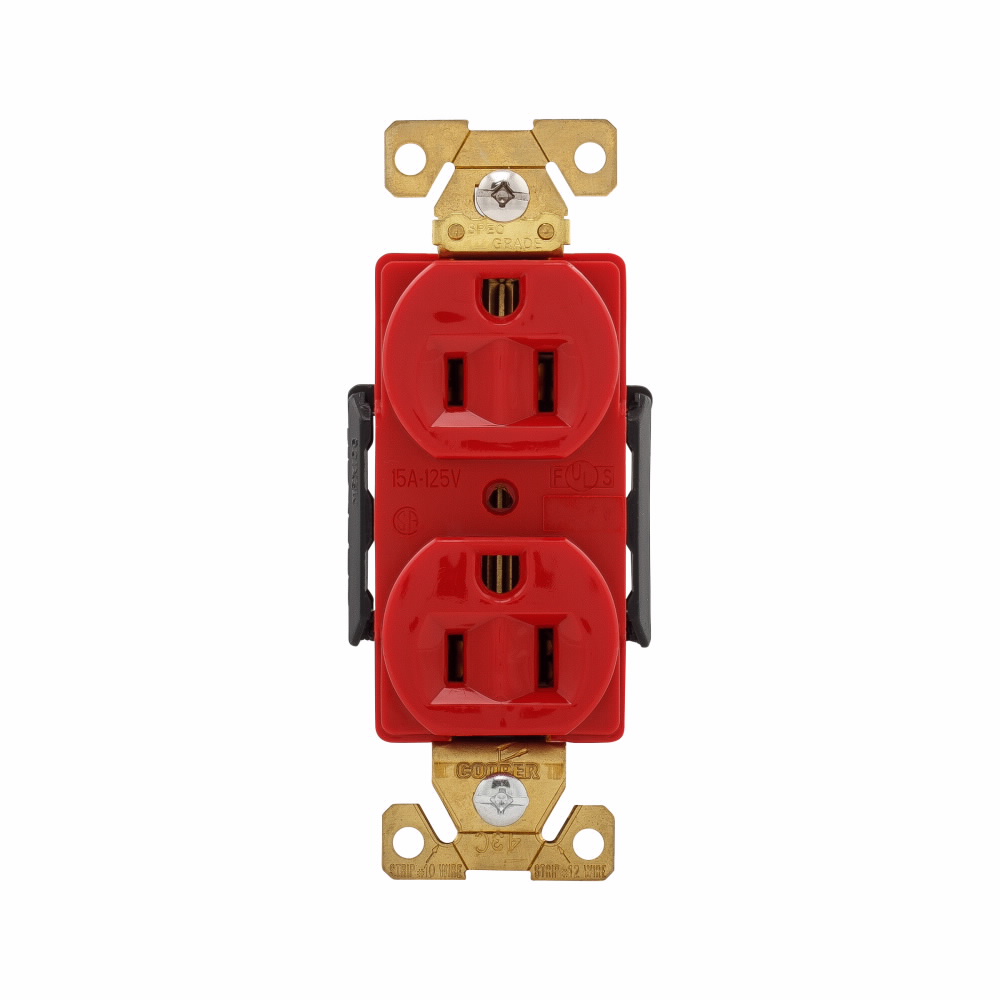 TOMA DOBLE INDUSTRIAL 2P 3H 15A 125V NEMA 5-15R ROJO AH5262RD