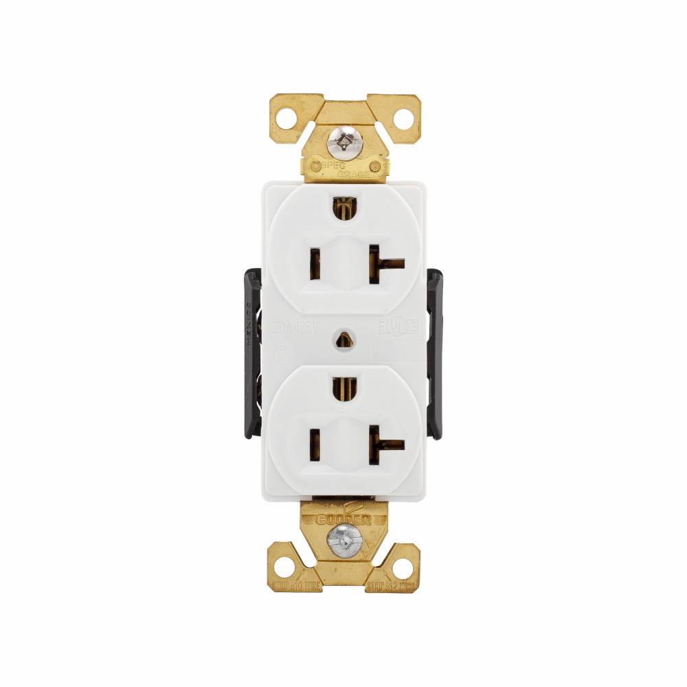 TOMA DOBLE INDUSTRIAL 2P 3H 20A 125V NEMA 5-20R BLANCO AH5362W