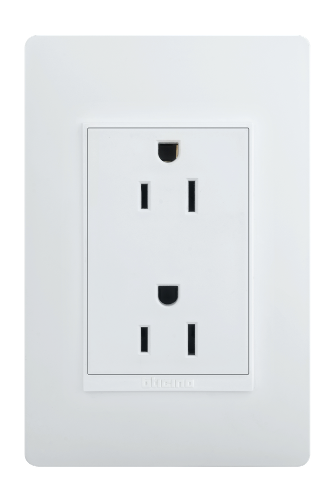 TOMA DOBLE TR 2P 3H 15A 125V NEMA 5-15R BLANCO LUZICA PU1228TR